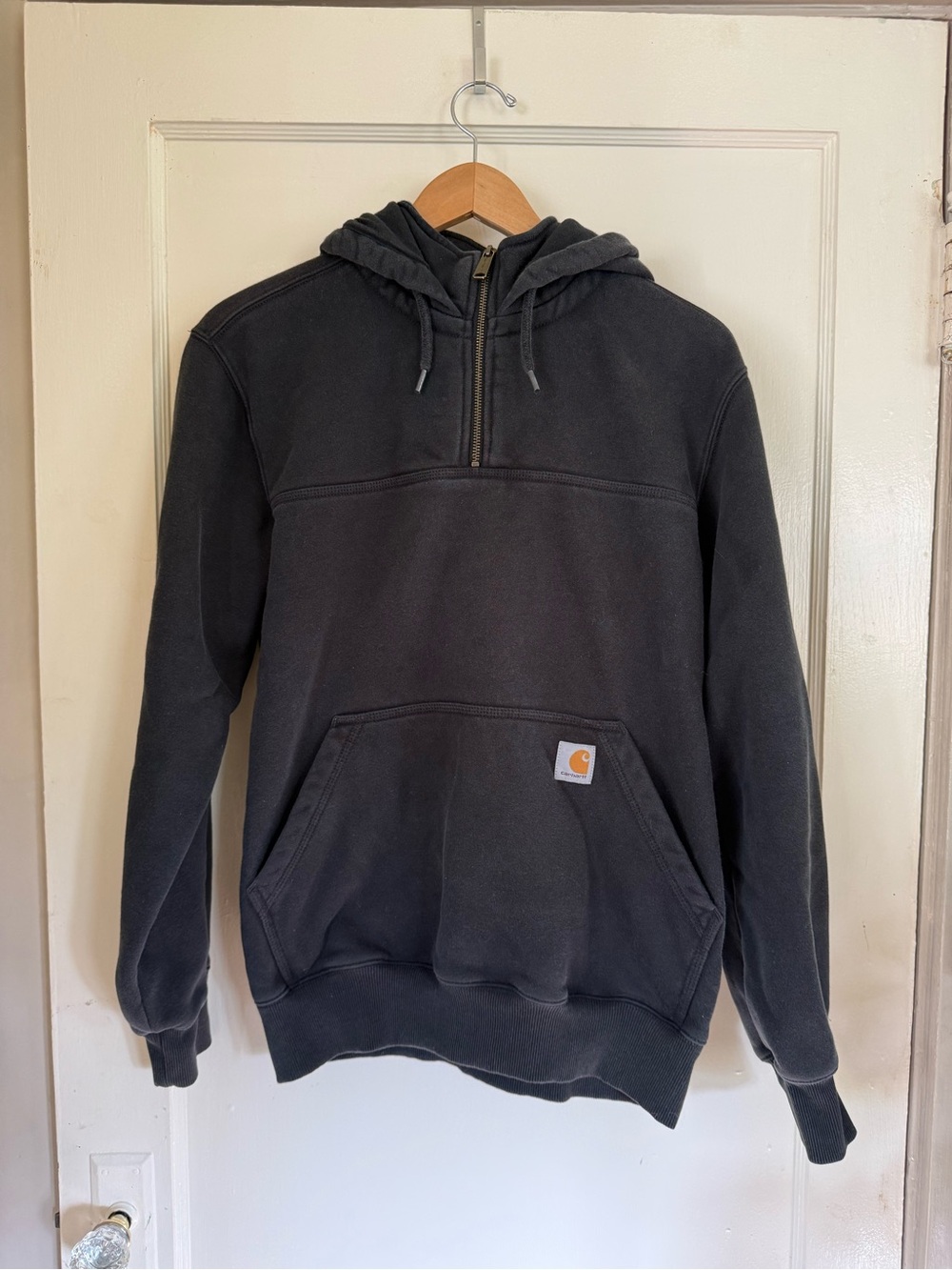 Carhartt Charcoal Gray Half-Zip Hooded Work Pullover